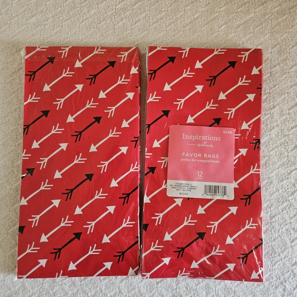 Valentine’s Day Red Arrow Treat Favor Bags Hallmark 24 Count Party Decor Vntg